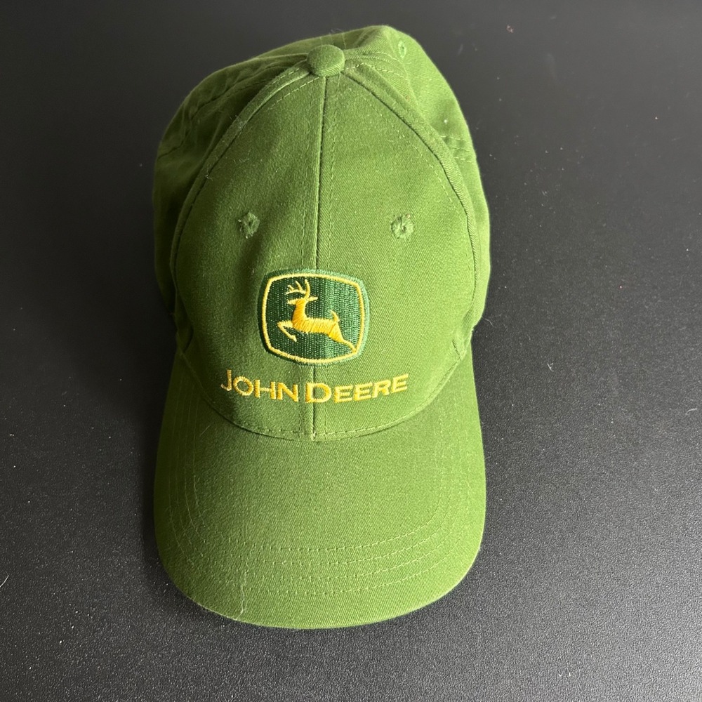 John Deere‎ Green Cotton Baseball Cap Hat Nothing Runs Like A Deere Adjustable